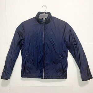 Calvin Klein Women's Sz Medium Windbreaker Water Resistant Fleece Lined Jacket